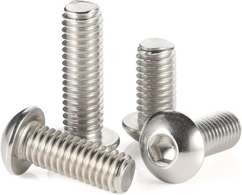 M8-1.25 x 10mm Button Head Socket Cap Screws, Allen Socket Drive, Stainless Steel 18-8, Plain Finish, Quantity 25 in Kuwait