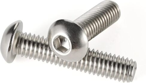 M8-1.25 x 10mm Button Head Socket Cap Screws, Allen Socket Drive, Stainless Steel 18-8, Plain Finish, Quantity 25 in Kuwait