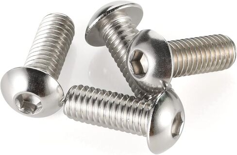 M8-1.25 x 10mm Button Head Socket Cap Screws, Allen Socket Drive, Stainless Steel 18-8, Plain Finish, Quantity 25 in Kuwait