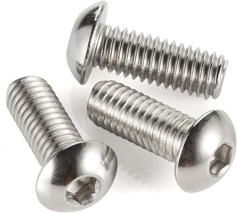 M8-1.25 x 10mm Button Head Socket Cap Screws, Allen Socket Drive, Stainless Steel 18-8, Plain Finish, Quantity 25 in Kuwait