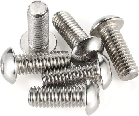 M8-1.25 x 10mm Button Head Socket Cap Screws, Allen Socket Drive, Stainless Steel 18-8, Plain Finish, Quantity 25 in Kuwait