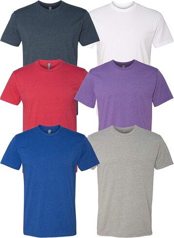 Next Level Apparel 6210 Men's T-Shirts, Unisex CVC Cotton Blend Bulk Undershirt 6-10 Pack – Custom Color Set - Remera para Hombre Multicolored in Saudi Arabia