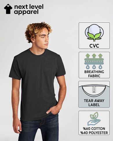 Next Level Apparel 6210 Men's T-Shirts, Unisex CVC Cotton Blend Bulk Undershirt 6-10 Pack – Custom Color Set - Remera para Hombre Multicolored in Saudi Arabia