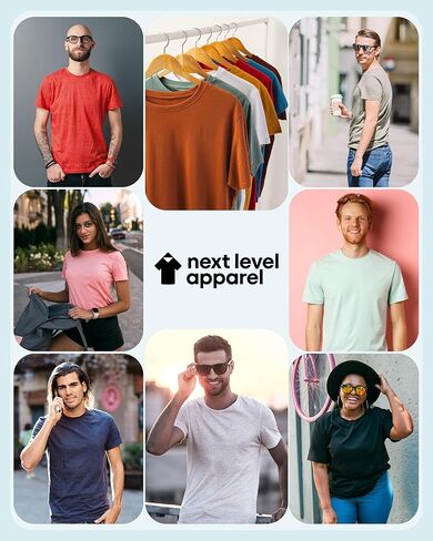 Next Level Apparel 6210 Men's T-Shirts, Unisex CVC Cotton Blend Bulk Undershirt 6-10 Pack – Custom Color Set - Remera para Hombre Multicolored in Saudi Arabia