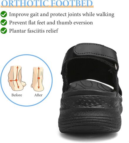 Women Arch Support Orthotic Walking Sandals Comfortable Plantar Fasciitis Non-slip Casual Open Toe Adjustable Ankle Strap Sport Sandals for Summer Beach in Saudi Arabia