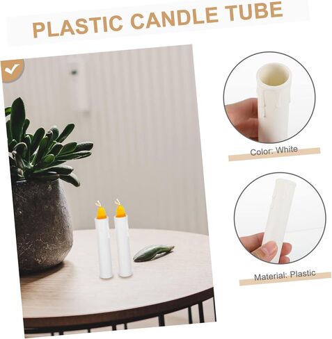 Unomor 20Pcs Teardrop Design Candle Tubes Sleeves Φxmm for Chandeliers Lanterns Candelabras Candle Light Supplies for Creative Decor in Saudi Arabia