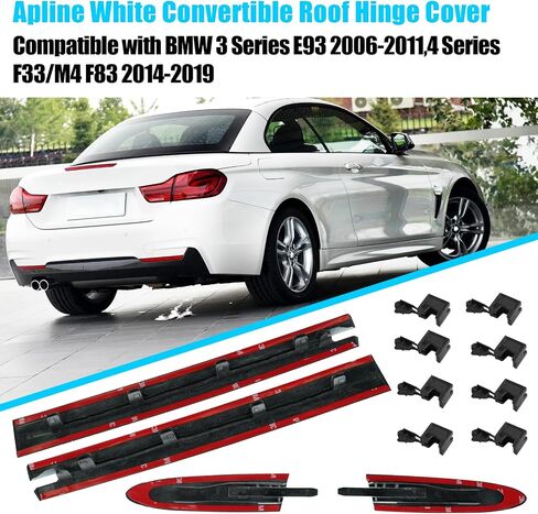 Jaronx Compatible with BMW Convertible Roof Hinge Cover 3' E93 2006-2011,4' F33/M4 F83 2014-2019,4PCS Left and Right Top Roof Molding Trim Cover for BMW 54377184037 54377184038 54377184047 54377184048 in Saudi Arabia