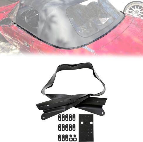 HECASA Rain Rail Replacement Compatible with 1990-2005 Mazda MX5 Miata Convertible Top Plastic Black in Saudi Arabia