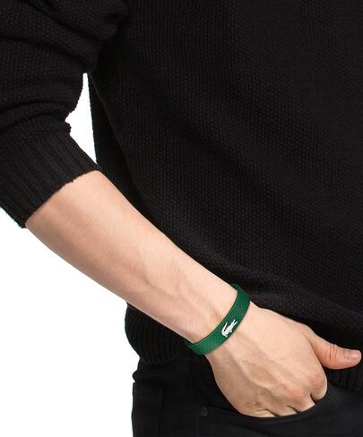Lacoste.12.12 Leather Bracelet for Men - Easily Adjustable - Modern Design, Iconic Collection - Fashion Accessory - Gift for Him in Saudi Arabia