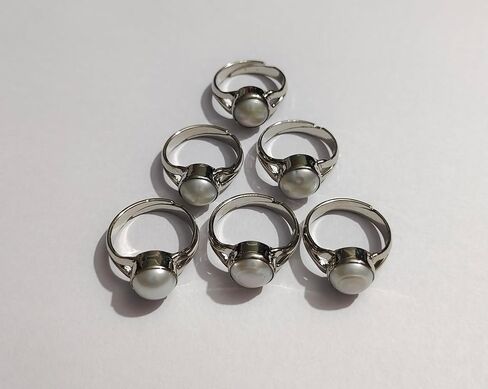Pearl Moti Certfied South seal 4.55 Carat ( Ratti 5.25 ) Pure 925 Sterling Silver Ring in Saudi Arabia