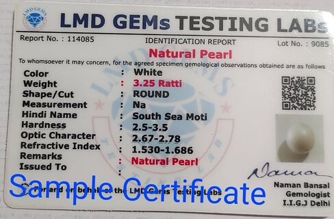 Pearl Moti Certfied South seal 4.55 Carat ( Ratti 5.25 ) Pure 925 Sterling Silver Ring in Saudi Arabia