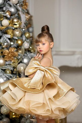 Satin Short Flower Girl Dresses for Wedding Kids Puffy Princess Birthday Party Gowns with Bowknot in Saudi Arabia