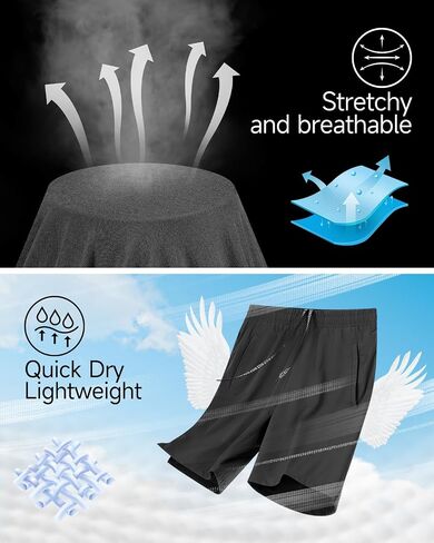 2 Pack Mens Athletic Workout Shorts 7 Inch Quick Dry Gym Shorts with Pockets, Sports Tennis Running Shorts for Men in Kuwait