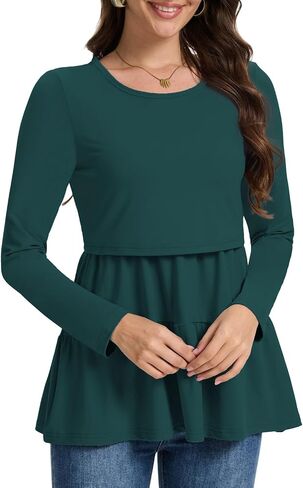 Bearsland Women’s Nursing Top 3pack Long Sleeve Scoop Neck Breastfeeding Shirts Nursing Shirt in Saudi Arabia