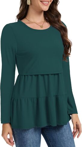 Bearsland Women’s Nursing Top 3pack Long Sleeve Scoop Neck Breastfeeding Shirts Nursing Shirt in Saudi Arabia