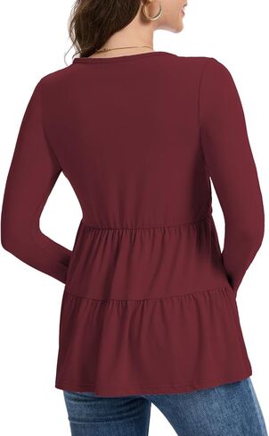 Bearsland Women’s Nursing Top 3pack Long Sleeve Scoop Neck Breastfeeding Shirts Nursing Shirt in Saudi Arabia