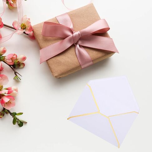 YOKIVE 100Pcs A7 Envelopes, Self Adhesive V Flap Mailing Envelopes with Gold Border, Quick Self Seal, Great for Cards Postcard (Sage Green, 5 x 7-Inch) in Saudi Arabia