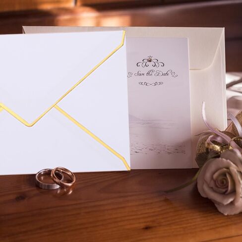 YOKIVE 100Pcs A7 Envelopes, Self Adhesive V Flap Mailing Envelopes with Gold Border, Quick Self Seal, Great for Cards Postcard (Sage Green, 5 x 7-Inch) in Saudi Arabia
