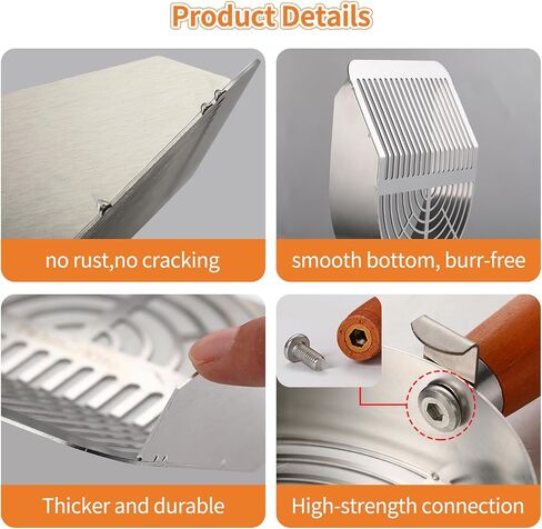 Stainless Steel Metal Cat Litter Scoop with Small Broom & Dustpan, Kitty Litter Scooper, Dual-Width Holes Quick Sifting, Heavy-Duty Durable Sturdy cat Scoop with Holder Efficient Cleaning in Saudi Arabia