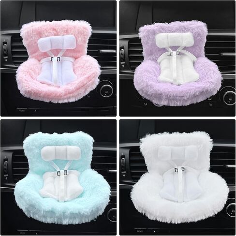 Car Air Vent Clip for Dolls, Car Safety Seat for Dolls with Soft Furry Cushion Cute Car Air Freshener for Doll Display Car Decoration for Plush Doll Collectors - Purple in Saudi Arabia