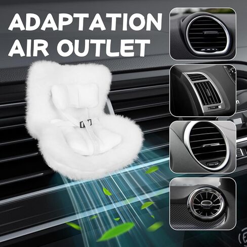 Car Air Vent Clip for Dolls, Car Safety Seat for Dolls with Soft Furry Cushion Cute Car Air Freshener for Doll Display Car Decoration for Plush Doll Collectors - Purple in Saudi Arabia