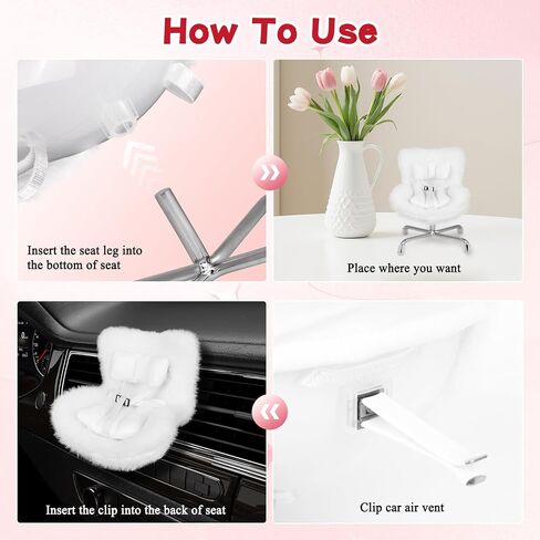 Car Air Vent Clip for Dolls, Car Safety Seat for Dolls with Soft Furry Cushion Cute Car Air Freshener for Doll Display Car Decoration for Plush Doll Collectors - Purple in Saudi Arabia