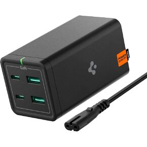 شاحن USB C، Spigen 120W [GaN III] محطة شحن USB C ذات 4 منافذ، 100W USB-C PD Type C شحن سريع لجهاز MacBook iPad M2 M1 Pro Air iPhone 16 15 14 13 Vision Pro HP Dell XPS Chromebook USB-C كمبيوتر محمول in Saudi Arabia
