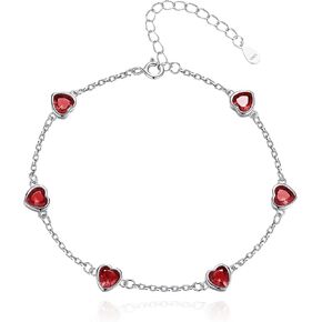 Birthstone Bracelets for women June Birthstone Bracelet 925 Sterling Silver Heart Bracelet Purple Link Bracelets June Birthstone Jewelry Gift for Mothers Daughter and Girlfriend in Kuwait