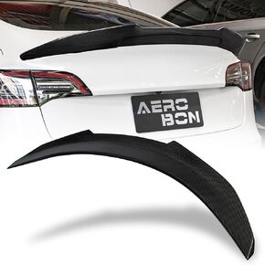 AeroBon Real Carbon Fiber Trunk Spoiler Wing Compatible with 2017-2023 Tesla Model 3 Spoiler (Big) in Kuwait
