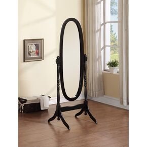 Liveasy Furniture Full Length Mirror with Stand, Vintage Wood Cheval Mirror, Adjustable Freestanding Floor Mirror (Grey) in Kuwait