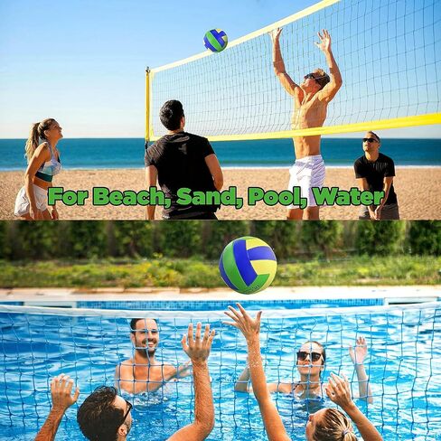 6 Pack Volleyballs Official Size 5, Soft Bulk Recreational Volley Balls with Pump and Net Bag for Indoor Outdoor Beach Pool Water Sand Game Training Match Gift for Beginner Women, Black in Saudi Arabia