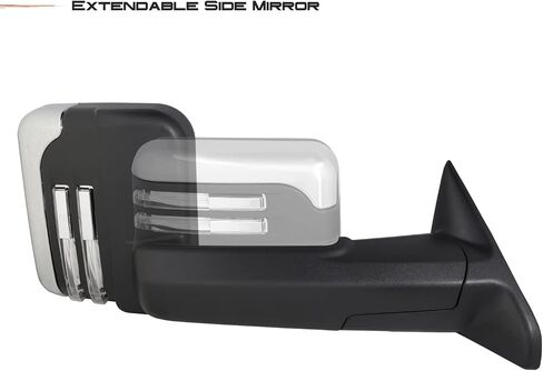 AKKON - Fits 2009-2018 Dodge Ram 1500 2500 3500 Power Heated Manual Folding Extendable Chrome Mirrors w/LED Turn Signal in Saudi Arabia