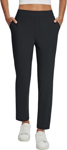 baleaf Womens Business Casual Pants Stretch Travel Pants On Airplane with Zipper Pockets Dressy Slacks Golf Work Pull on in Saudi Arabia