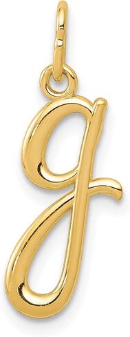 14k Yellow Gold Lowercase Cursive Style Letter G Initial Charm 15x7mm in Saudi Arabia