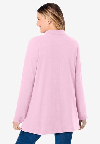 Woman Within Plus Size Long-Sleeve Polo Shirt in Kuwait