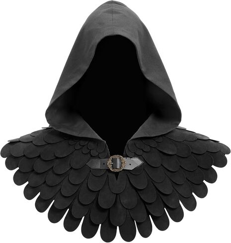 PROCOS Medieval Cowl Scaly Hat Renaissance Cape Hooded Gothic Pagan Scale Neck Armor Halloween Costume Accessory in Saudi Arabia