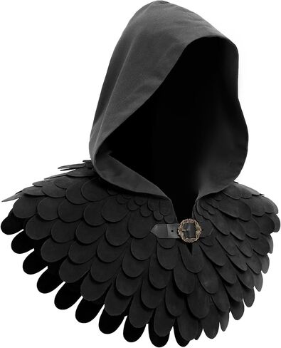 PROCOS Medieval Cowl Scaly Hat Renaissance Cape Hooded Gothic Pagan Scale Neck Armor Halloween Costume Accessory in Saudi Arabia