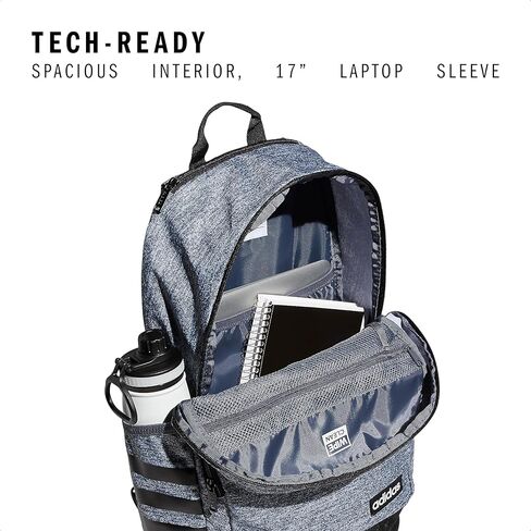 adidas 3-Stripe Classic Backpack for Men and Women, Bag with Laptop Sleeve, Meadow Floral Wonder White/Wonder White/5.0, One Size in Saudi Arabia