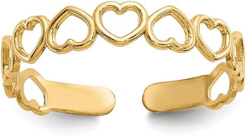 10k Yellow Gold Open Hearts Toe Ring Gift for Women, AFJ-QG-10K3838 in Saudi Arabia