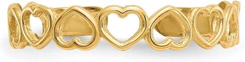 10k Yellow Gold Open Hearts Toe Ring Gift for Women, AFJ-QG-10K3838 in Saudi Arabia