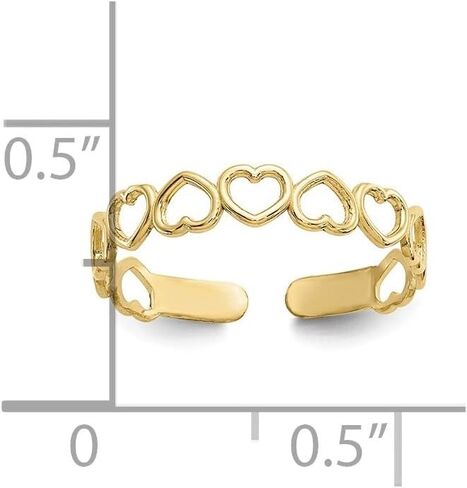 10k Yellow Gold Open Hearts Toe Ring Gift for Women, AFJ-QG-10K3838 in Saudi Arabia