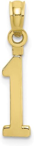Solid 10k Yellow Gold Number 1 Block Charm Pendant in Saudi Arabia