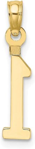 Solid 10k Yellow Gold Number 1 Block Charm Pendant in Saudi Arabia