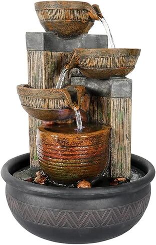 15.7''H Relaxation Desktop Waterfall Fountain Decor Portable Tabletop Waterfall Fountains,Indoor Waterfall Feature with LED Light for Home Office Bedroom in Saudi Arabia