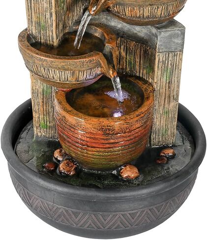 15.7''H Relaxation Desktop Waterfall Fountain Decor Portable Tabletop Waterfall Fountains,Indoor Waterfall Feature with LED Light for Home Office Bedroom in Saudi Arabia
