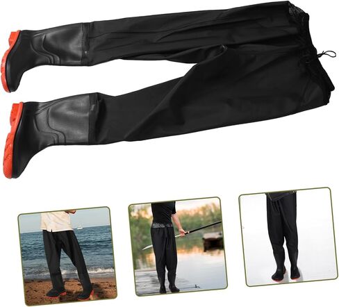 Totority 1set Waders for Men Non- Lightweight Fishing Pants Skid Rain Trousers Versatile Waist Waders for Outdoor Activities Black in Saudi Arabia
