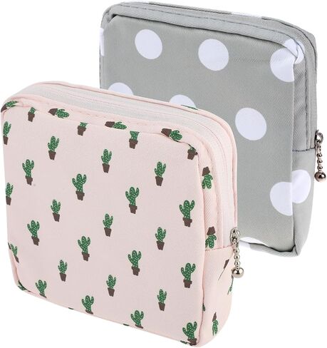 2 Pack Period Bag for Teen Girls, Period Pouch Women Sanitary Napkin Storage Bag, Pad Bag for Period, Portable Pad Pouch Sanitary Pads Organizer for Panty Liners, Tampons in Saudi Arabia