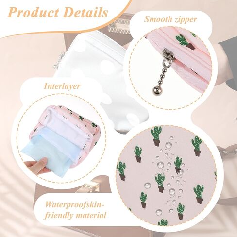 2 Pack Period Bag for Teen Girls, Period Pouch Women Sanitary Napkin Storage Bag, Pad Bag for Period, Portable Pad Pouch Sanitary Pads Organizer for Panty Liners, Tampons in Saudi Arabia