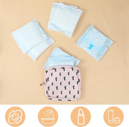 2 Pack Period Bag for Teen Girls, Period Pouch Women Sanitary Napkin Storage Bag, Pad Bag for Period, Portable Pad Pouch Sanitary Pads Organizer for Panty Liners, Tampons in Saudi Arabia