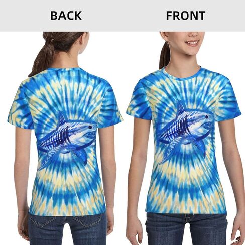Tie Dye T-Shirts for Kids - Soft Breathable Short Sleeve Tee for Boys & Girls, Hippie Style Summer Top Casual Youth Tops in Saudi Arabia
